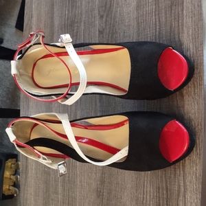 Getmorebeauty Tri Colored Heels, Size 7.5-8
